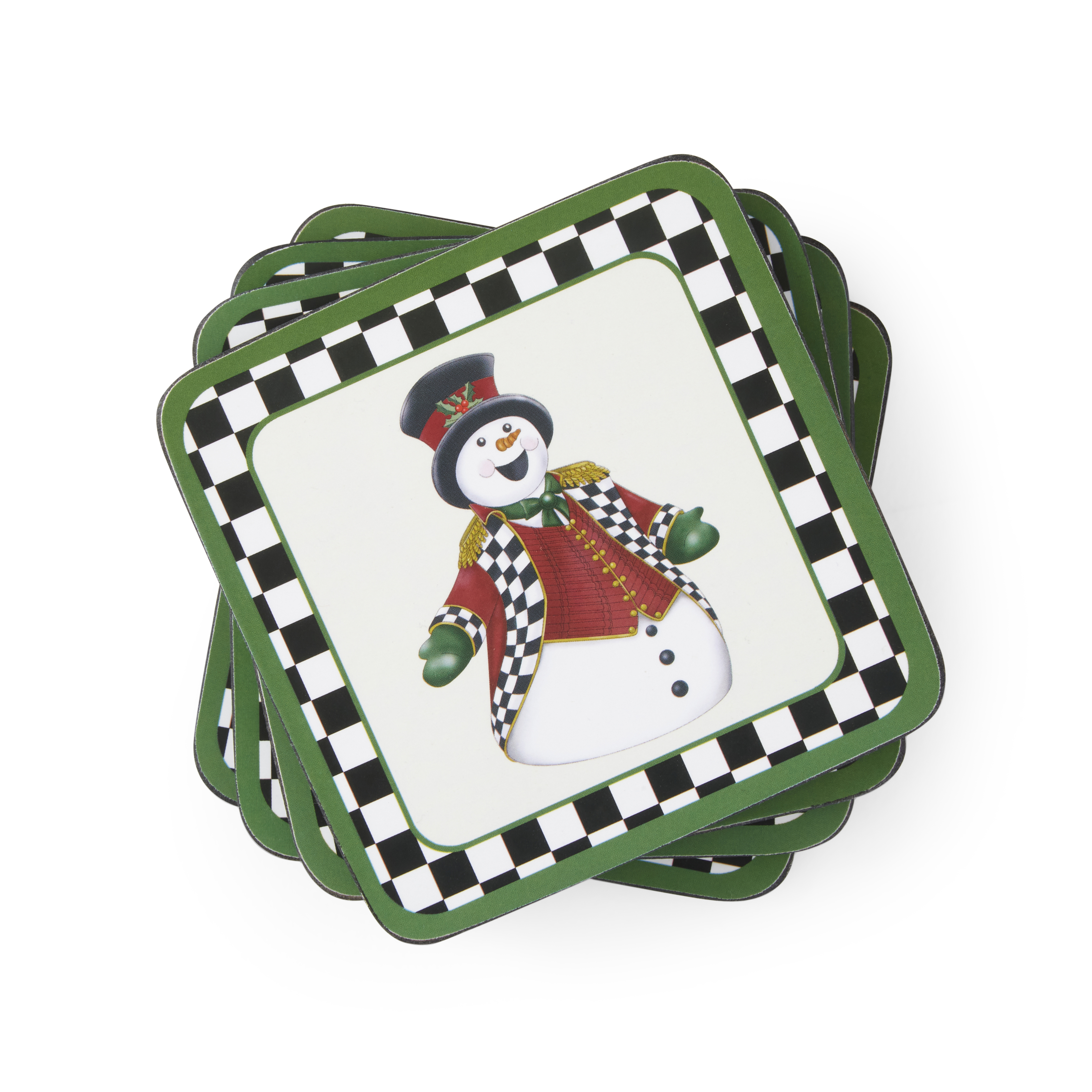 Black and White Christmas Coasters Set of 6 image number null